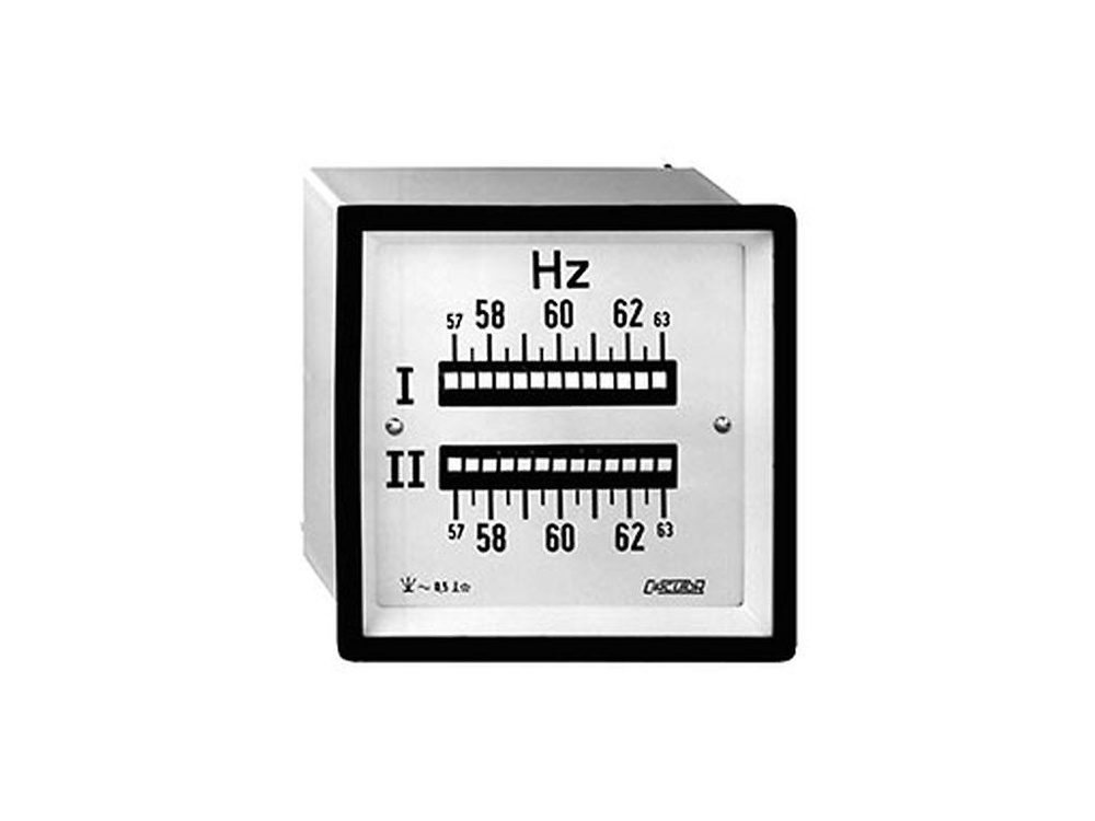 2HLC96 47-53Hz, Frecuencímetro doble de 13 láminas, 96x96 2HLC96 47-53Hz, Frecuencímetro doble de 13 láminas, 96x96