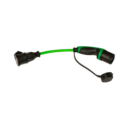 Adaptador 1m liso con standard schuko hembra y modo 3 tipo 2 macho monofasico 16A Simon 