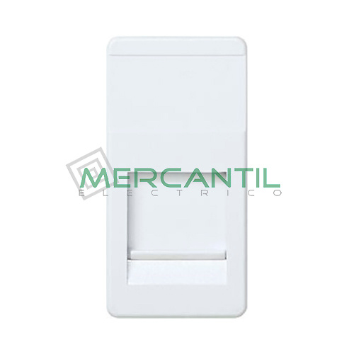 Adaptador Informatico Estrecho AMP UTP/FTP/Telefono SIMON 27 Play - 1 Conector Blanco Nieve 