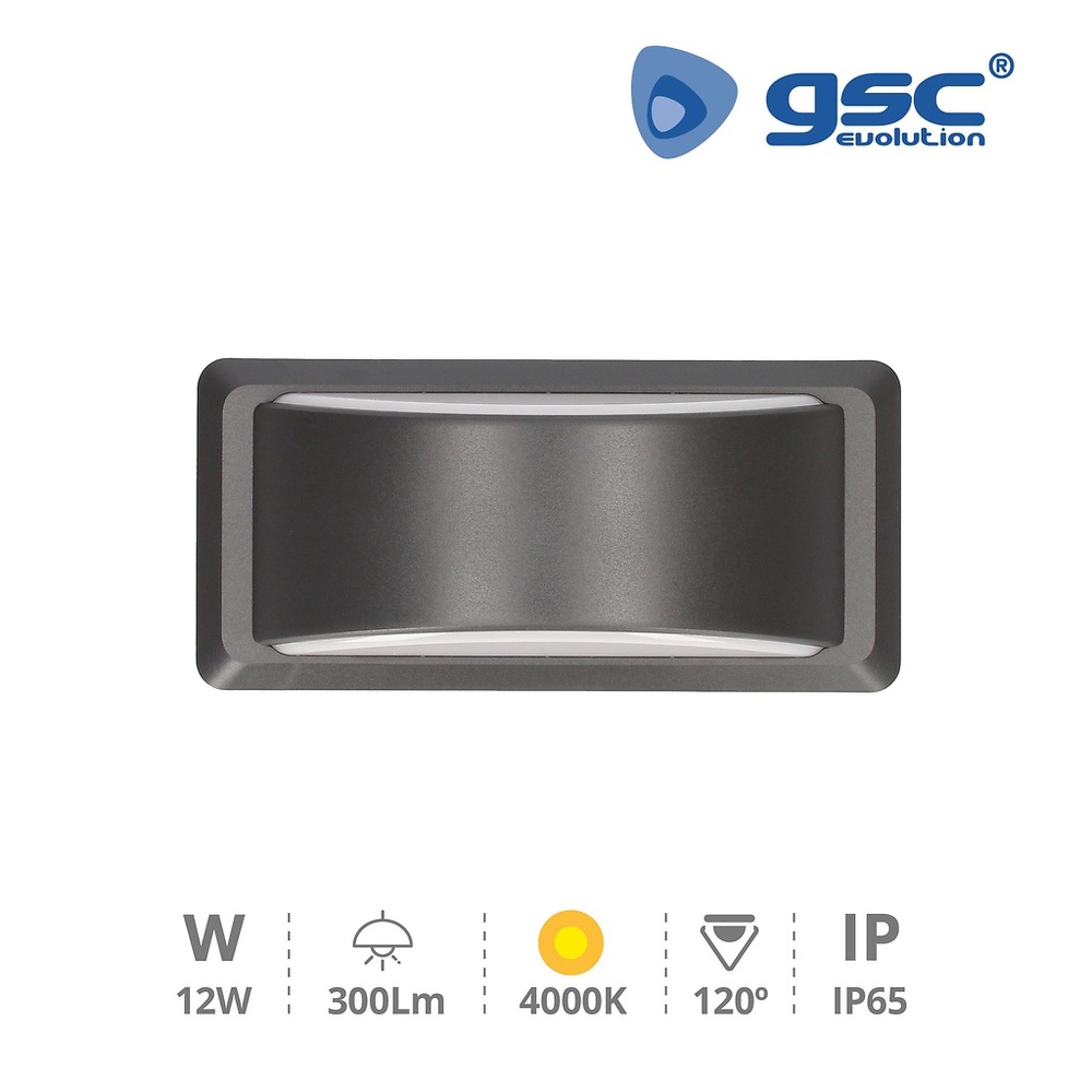 Aplique pared LED Anthe 11W 4000K IP65 Gris antracita Aplique pared LED Anthe 11W 4000K IP65 Gris antracita GSC