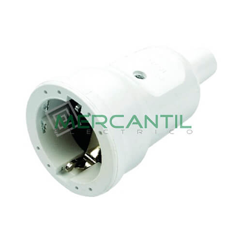 Base Aerea Schuko PVC 2P+T 16A BIZLINE Blanco 