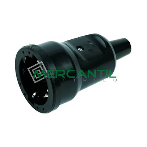 Base Aerea Schuko PVC 2P+T 16A BIZLINE Negro 