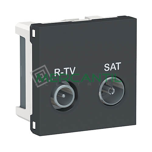 Base Derivacion R-TV/SAT 2 Modulos New Unica SCHNEIDER ELECTRIC Antracita 