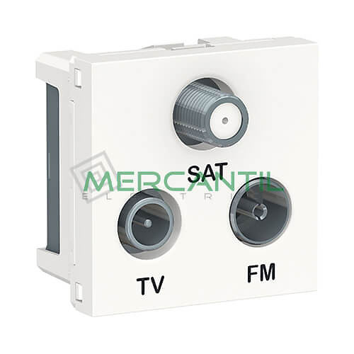 Base Derivacion Unica R-TV-SAT 2 Modulos New Unica SCHNEIDER ELECTRIC Blanco 