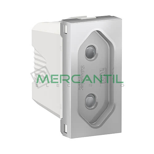 Base Enchufe 2P 10A 1 Modulo New Unica SCHNEIDER ELECTRIC - Embornamiento a Tornillo Aluminio 