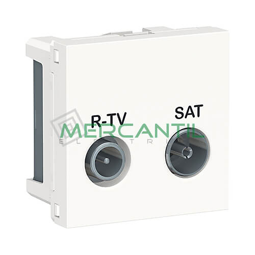 Base Final R-TV/SAT 2 Modulos New Unica SCHNEIDER ELECTRIC Blanco 