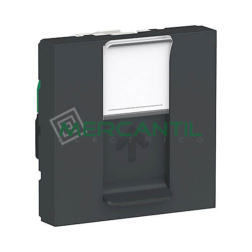 Base Informatica RJ45 UTP S-One Categoria 5E 2 Modulos New Unica SCHNEIDER ELECTRIC Antracita 