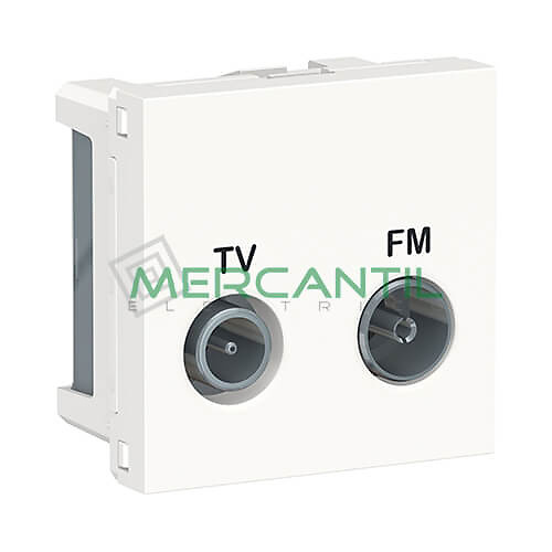 Base Intermedia TV-FM 2 Modulos New Unica SCHNEIDER ELECTRIC Blanco 