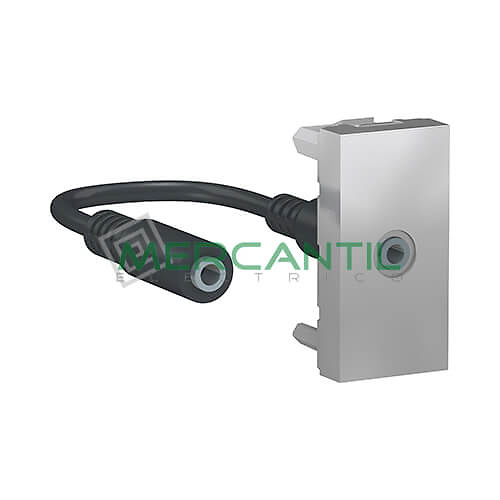 Base Mini Jack 3.5mm 1 Modulo New Unica SCHNEIDER ELECTRIC Aluminio 