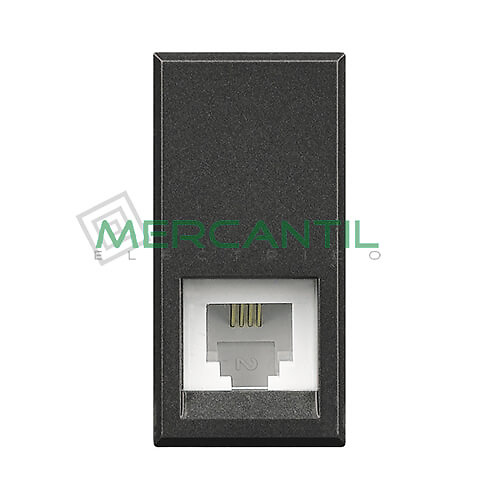 Base Telefonica con 4 Contactos RJ11 1 Modulo Axolute BTICINO Antracita 