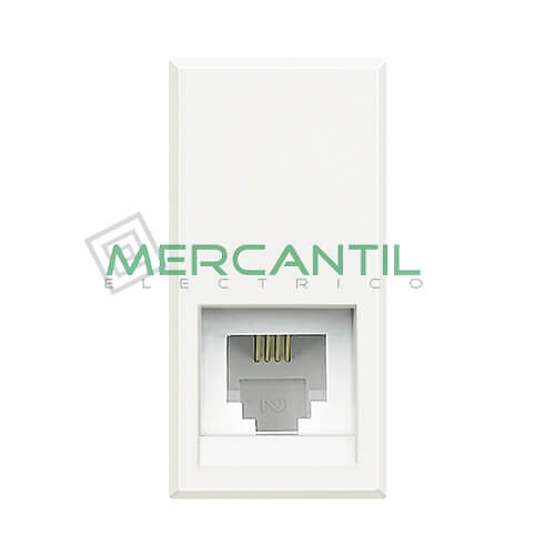 Base Telefonica con 4 Contactos RJ11 1 Modulo Axolute BTICINO Blanco 