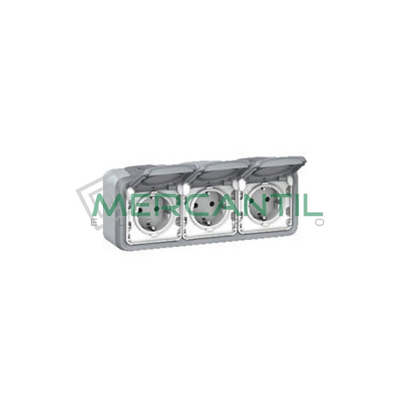 Base de Corriente 3x2P+T Horizontal Plexo LEGRAND 