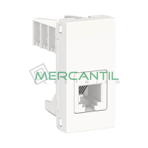 Base de Telefono RJ12 1 Modulo New Unica SCHNEIDER ELECTRIC - 6 Contactos Blanco 