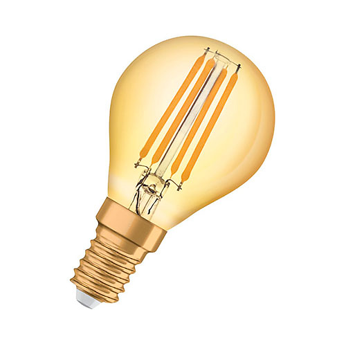 Bombilla decorativa vintage LED 2.5W E14 Vintage 1906 Gold Classic P Ledvance/Osram 