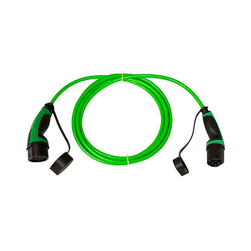 Cable 5m liso con extremo vehiculo modo 3 tipo 2 hembra y extremo WallBox modo 3 tipo 2 macho trifasico 32A Simon 