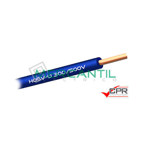 Cable Rigido de PVC 0.5mm 300/500V H05V-U CPR - 200 Metros 0.5 H05V-U Azul 200 