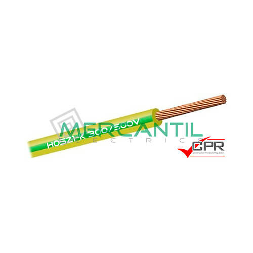 Cable flexible libre de halógenos 0.5mm 300/500V H05Z1-K CPR 200 metros 0.5 H05Z1-K Amarillo/Verde 200 