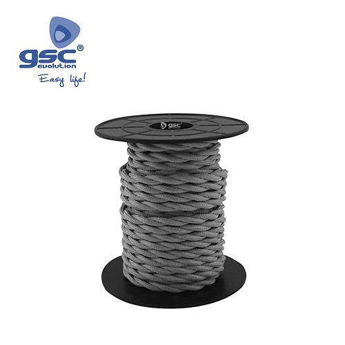 cable textil gris 10m cable textil trenzado gris 10m GSC