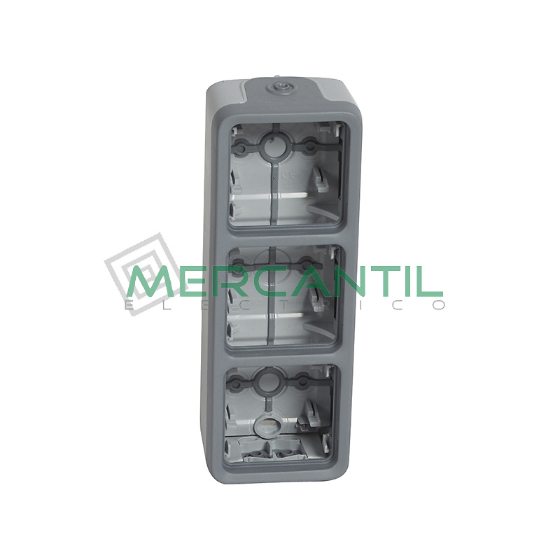 Caja de Superficie con Membrana 3 Elementos Vertical Plexo LEGRAND 