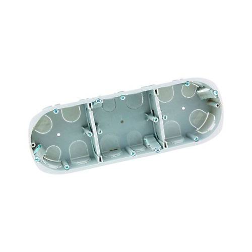 caja-empotrar-pladur-bizline-biz515002 Cajas registro de empotrar para pladur 204x40 IP20 Bizline. Estribos metálicos imperdibles. Amplios collarines finos.