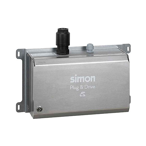 Caja metalica basica con 1 toma M3T2 32A 7.2kW monofasico con juego llaves + selector de potencia modo 3 tipo 2 IP40 Simon 