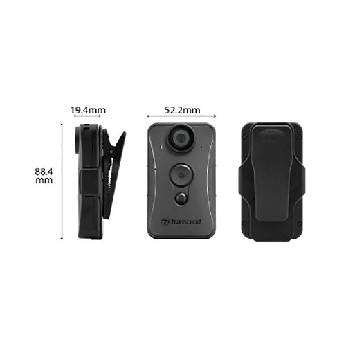 medidas Cámara de cuerpo Transcend ts32gdpb20a Medidas Cámara de cuerpo DrivePro Body 20 Transcend ts32gdpb20a