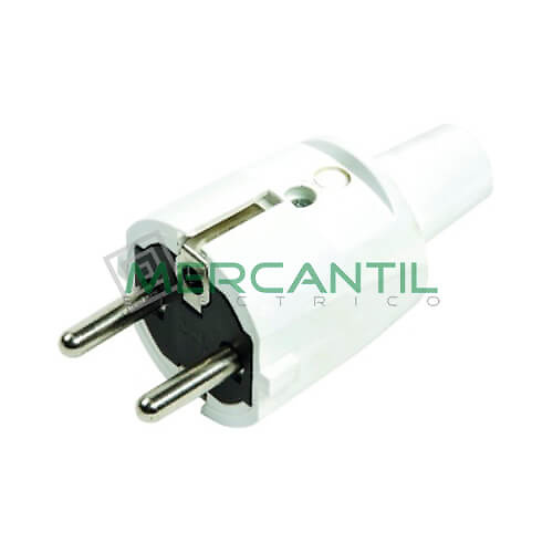 Clavija de Enchufe Schuko Aerea PVC 2P+T BIZLINE Blanco 