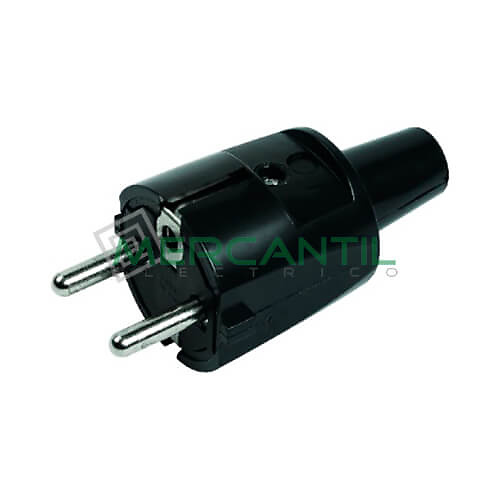 Clavija de Enchufe Schuko Aerea PVC 2P+T BIZLINE Negro 