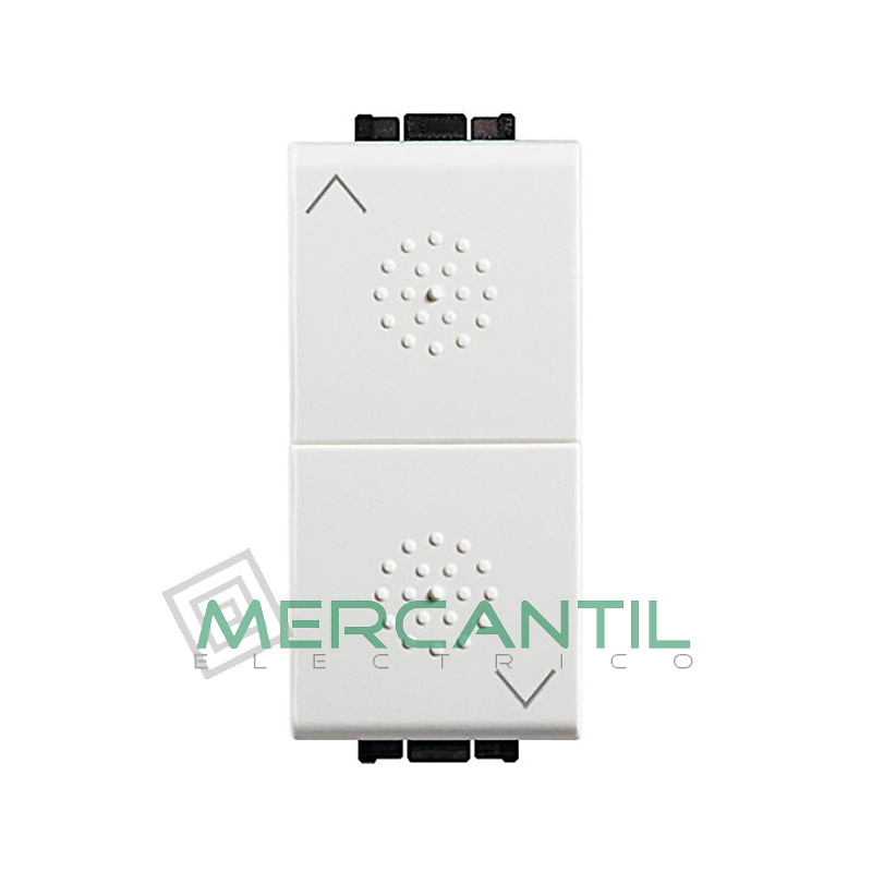 Conmutador Doble 1 Modulo Living Light BTICINO Blanco 