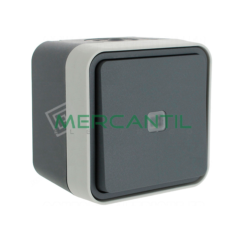 Conmutador con Testigo Monobloc Superficie Cubyko HAGER 