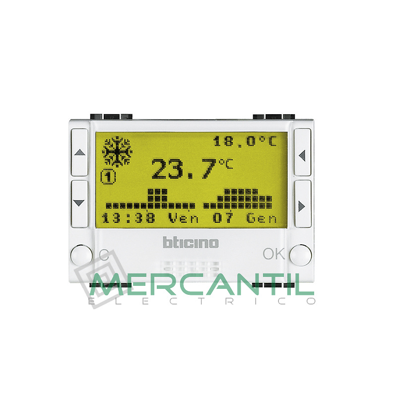 Cronotermostato de Empotrar 3 Modulos Living Light BTICINO Blanco 