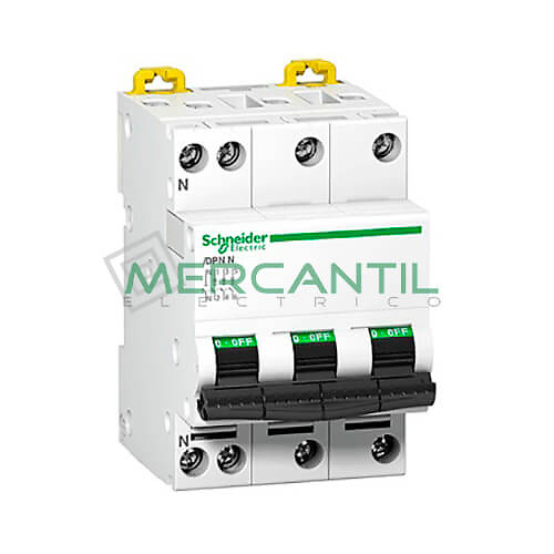 dpn a9n21599 DPN-N 3 Polos Neutro Intensidad 25A Sector Residencial-Terciario SCHNEIDER ELECTRIC.