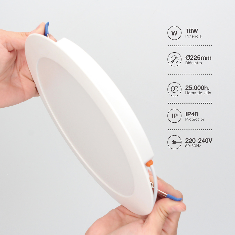 Downlight empotrable LED redondo Belur 12W 6500K Blanco 