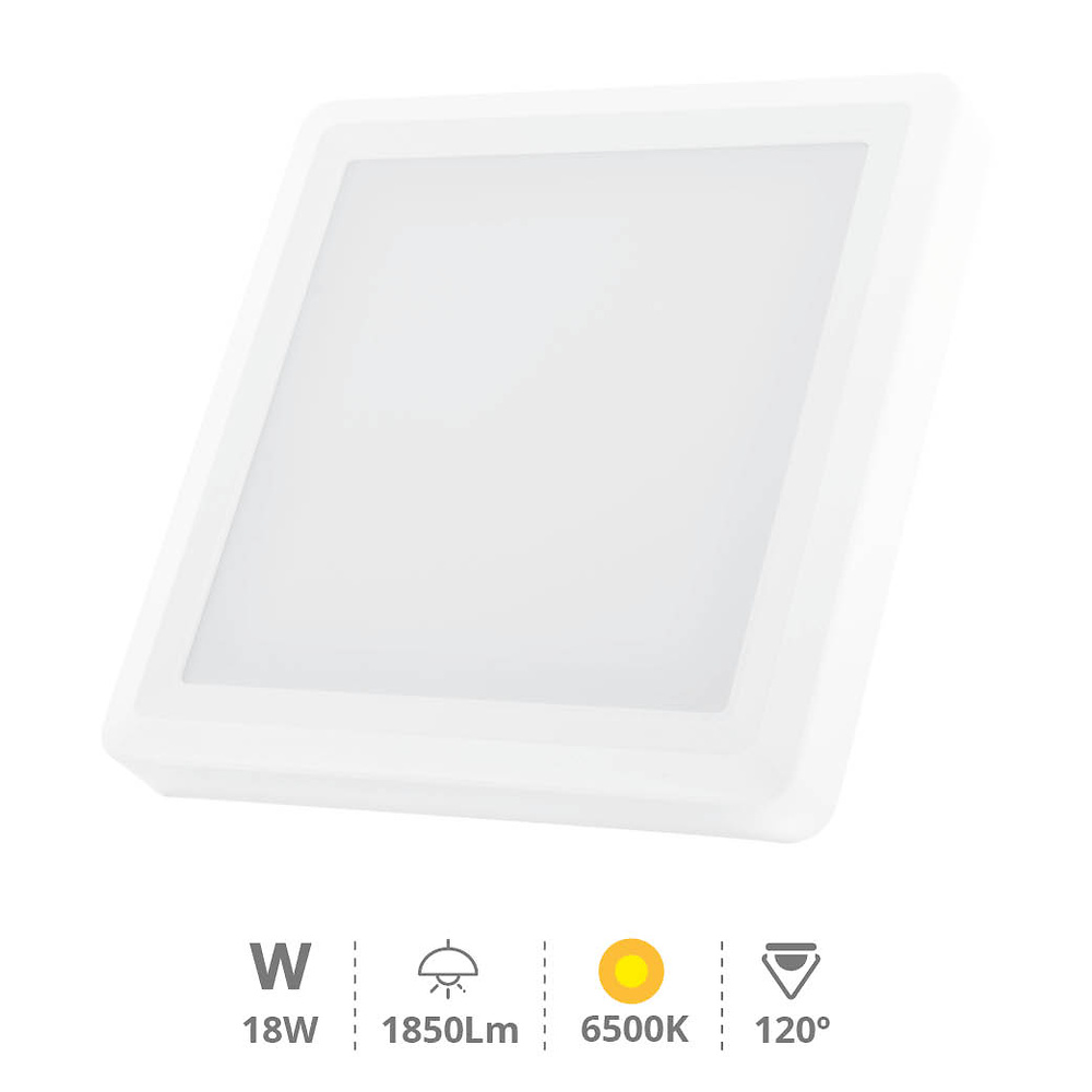 Downlight superficie LED cuadrado Vasan 18W 6500K Blanco 