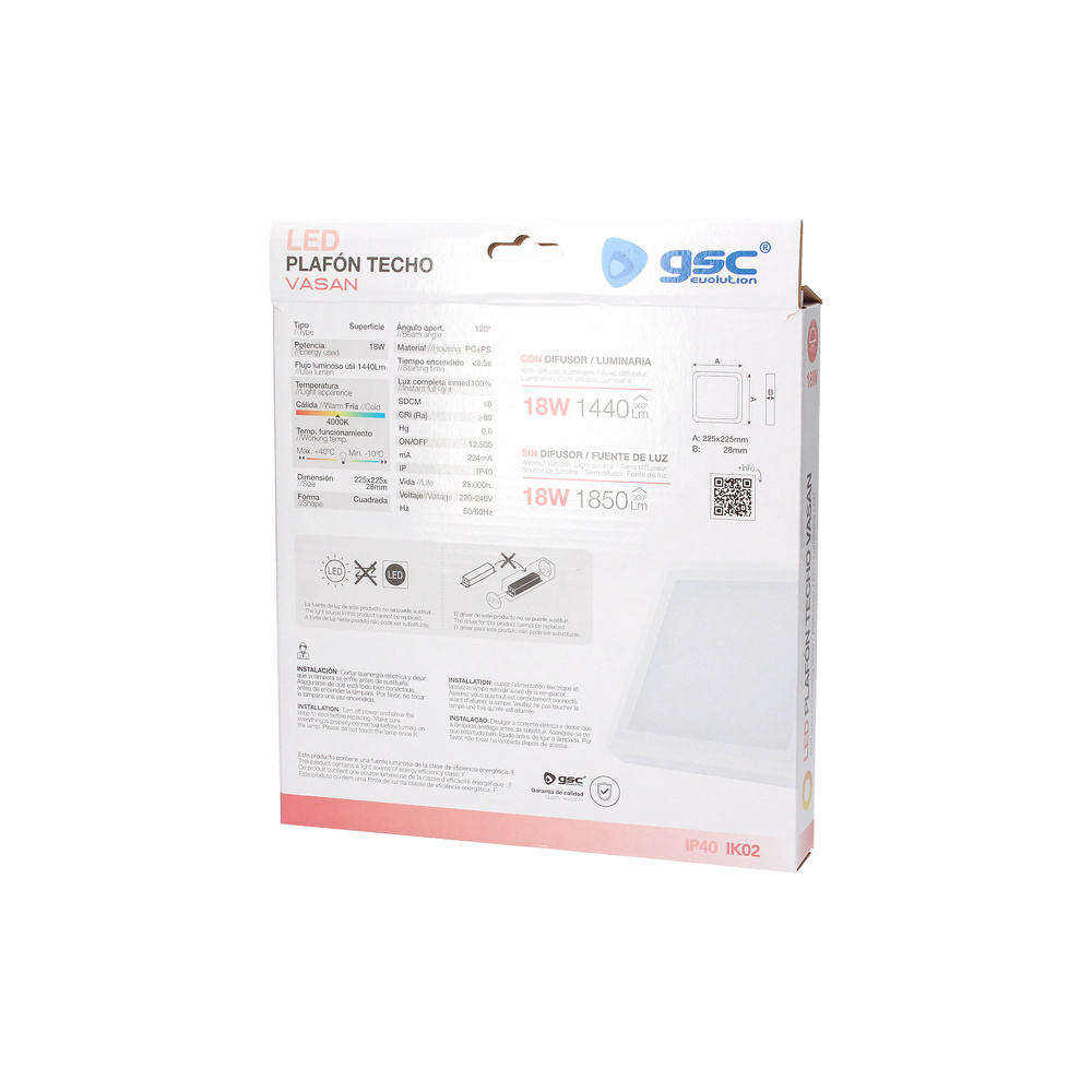 Downlight superficie LED redondo Bogur 24W 6500K Blanco 