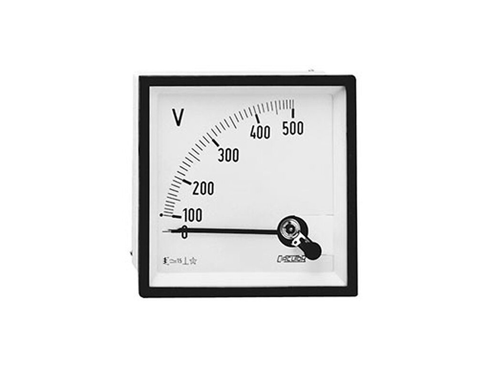 EC96 600V, Voltímetro para medida en alterna, hierro móvil, panel 96x96 EC96 600V, Voltímetro para medida en alterna, hierro móvil, panel 96x96