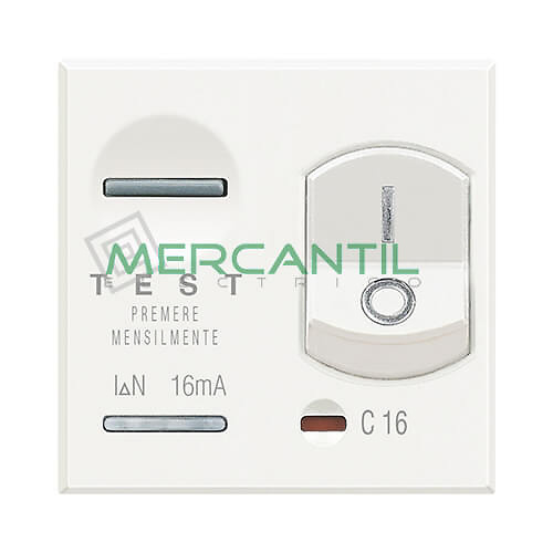 Interruptor Diferencial 16A 3kA 2 Modulos Axolute BTICINO 16A Blanco 