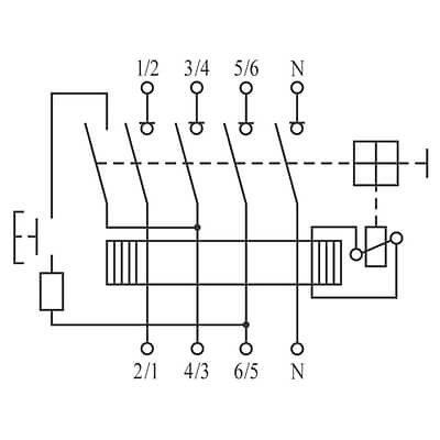conexiones diferencial 604258 Interruptor Diferencial 4P 40A FP Sector Residencial-Terciario GENERAL ELECTRIC