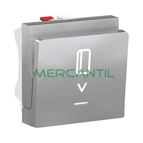 Interruptor de Tarjeta 10A 2 Modulos New Unica SCHNEIDER ELECTRIC Aluminio 