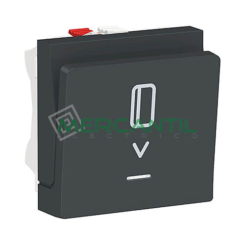 Interruptor de Tarjeta 10A 2 Modulos New Unica SCHNEIDER ELECTRIC Antracita 