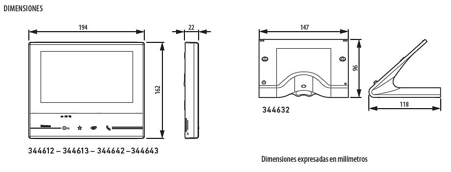 dimensiones-363911 Videoportero Tegui V1 Tactil con Manos Libres WI-FI