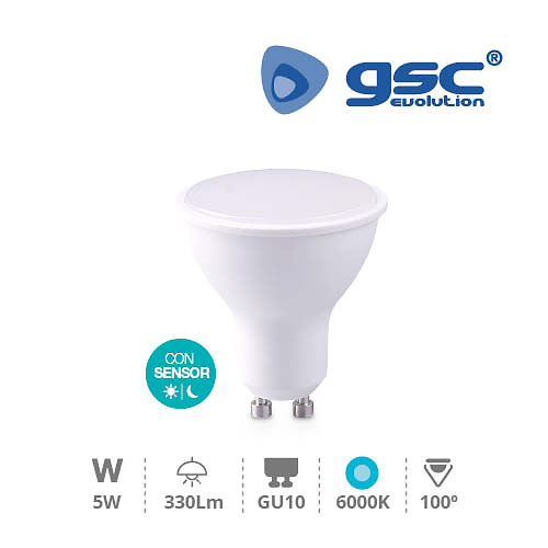 Lampara dicroica crepuscular 5W GU10 6000K Lampara dicroica crepuscular 5W GU10 6000K GSC