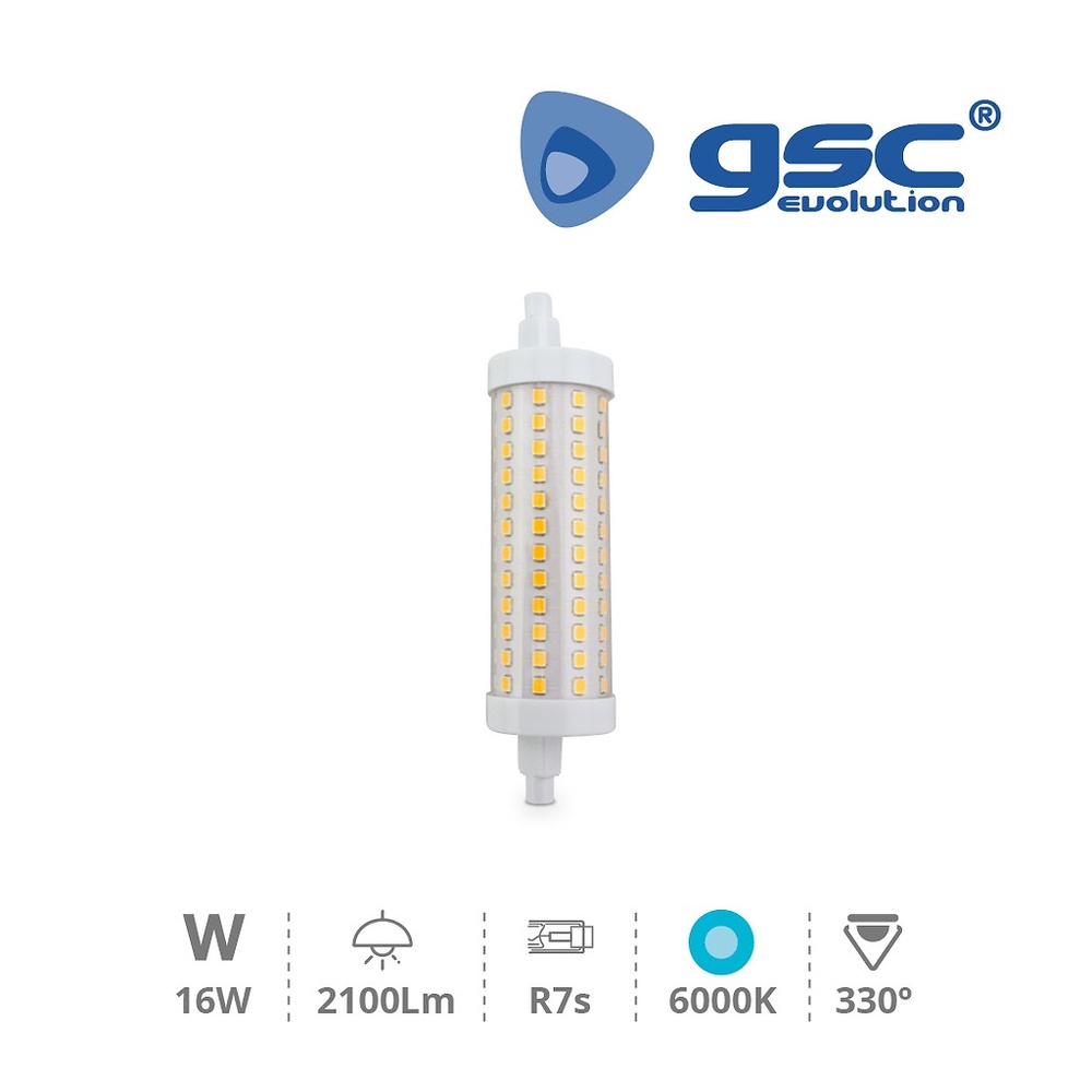 Lampara lineal 118mm R7s 16W 6000K Lampara lineal 118mm R7s 16W 6000K GSC