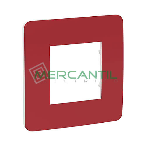 Marco Embellecedor Universal Soporte Blanco Studio Color New Unica SCHNEIDER ELECTRIC - Color Rojo 1 Elemento Horizontal 