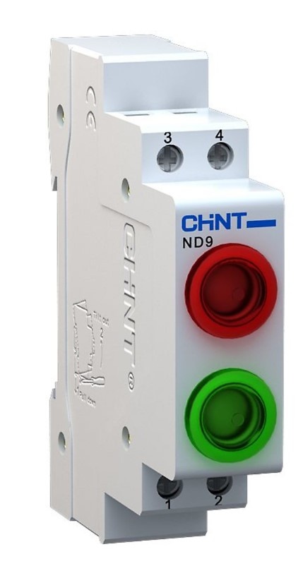 Piloto doble led modular 6,3Vca/Vcc Verde+Blanco 