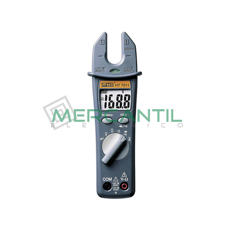 Pinza Amperimetrica Maxilar Abierto 200A CA con Detector de Tension HT7011 HT INSTRUMENTS 