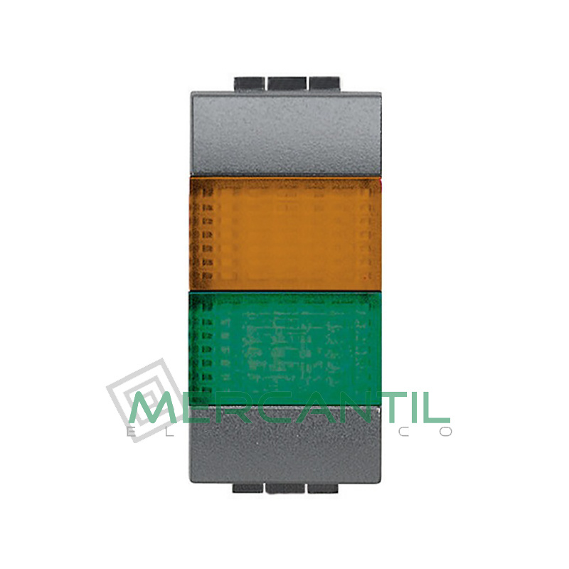 Portalamparas con Difusor 1 Modulo Living Light BTICINO - Color Naranja-Verde Antracita 