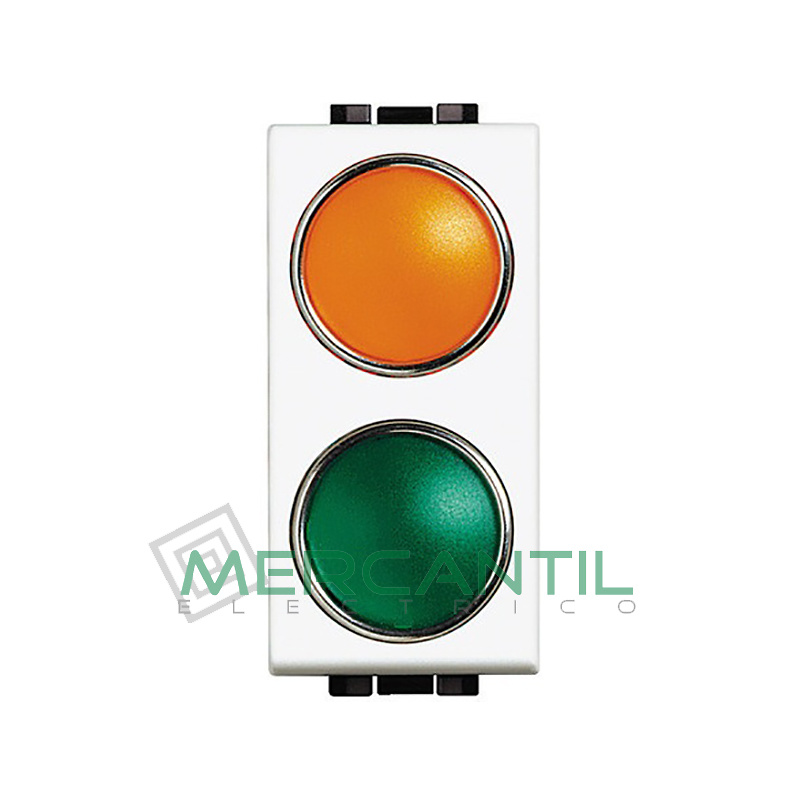 Portalamparas con Difusor 1 Modulo Living Light BTICINO - Color Naranja-Verde Blanco 