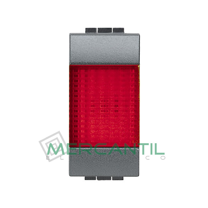 Portalamparas con Difusor 1 Modulo Living Light BTICINO - Color Rojo Antracita 