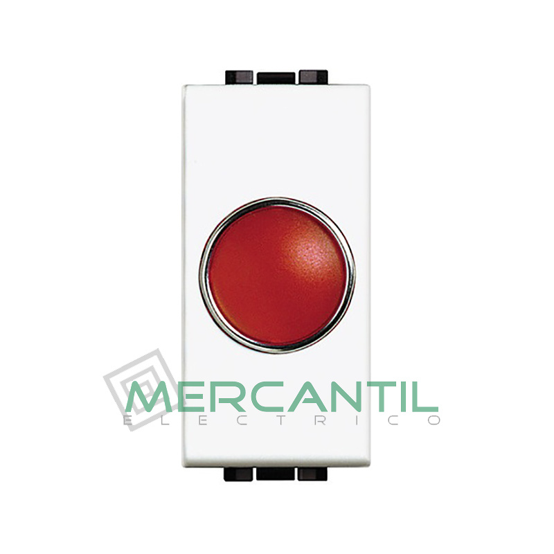 Portalamparas con Difusor 1 Modulo Living Light BTICINO - Color Rojo Blanco 